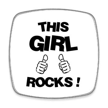 Woman Frau Femme Girl Fille Mädchen Wife - Square fridge magnet - white - Front