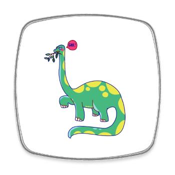 Dinosaure est de mauvaise humeur - Magnet carré - blanc - Devant
