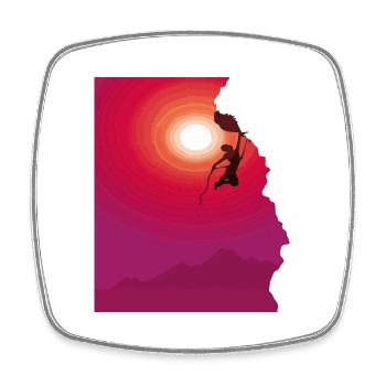 Klettern Bergsteigen Sonnenaufgang Geschenk - Viereckiger Kühlschrankmagnet - Weiß - Vorne