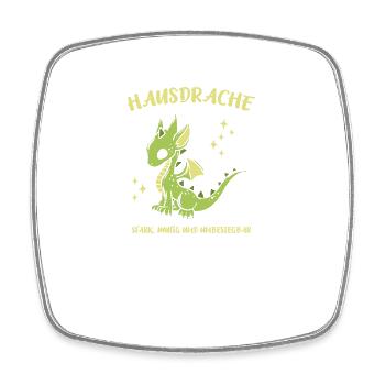 Hausdrache. Stark, Mutig und Unbesiegbar. Drache - Viereckiger Kühlschrankmagnet - Weiß - Vorne