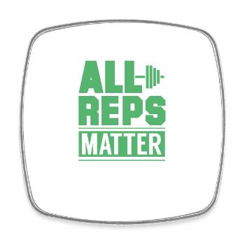 Weightlifter dumbbell - Square fridge magnet - white - Front