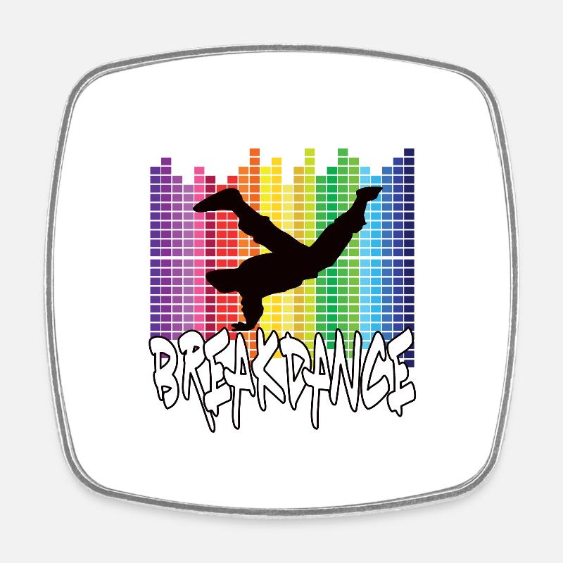 Breakdance - Viereckiger Kühlschrankmagnet - Weiß