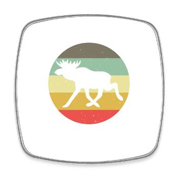 Cadeau vintage retro moose pour les vacances en Suède - Magnet carré - blanc - Devant