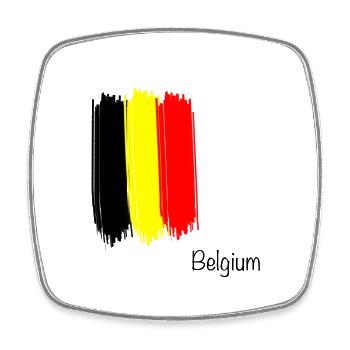 cool drapeau belge belgique belgique cadeau - Magnet carré - blanc - Devant