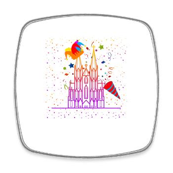 Carnaval de Cologne - Magnet carré - blanc - Devant