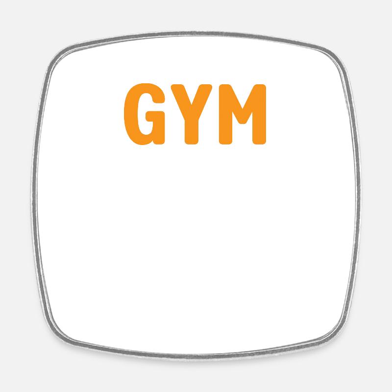 Gym mode on - Square fridge magnet - white