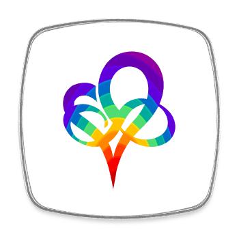 Rainbow heart - Square fridge magnet - white - Front