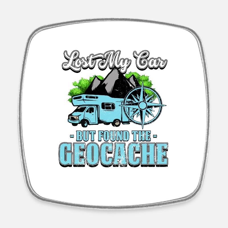 Geocaching - Magnet carré - blanc