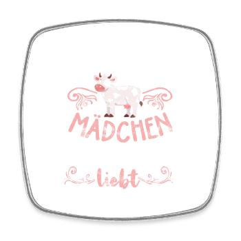 Süsse Kuh Nur ein Mädchen das Kühe liebt Bauer - Viereckiger Kühlschrankmagnet - Weiß - Vorne