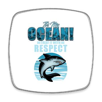 shark - Square fridge magnet - white - Front