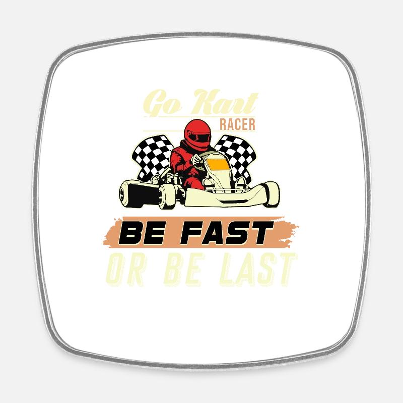 go Kart - Square fridge magnet - white
