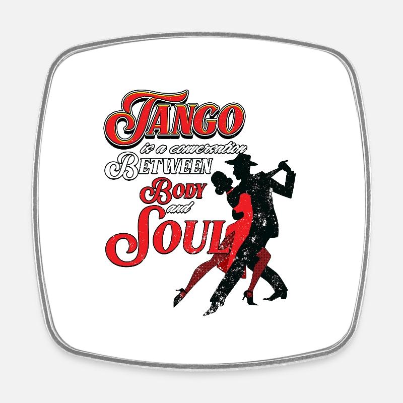 Tango, Tango Tänzer - Viereckiger Kühlschrankmagnet - Weiß