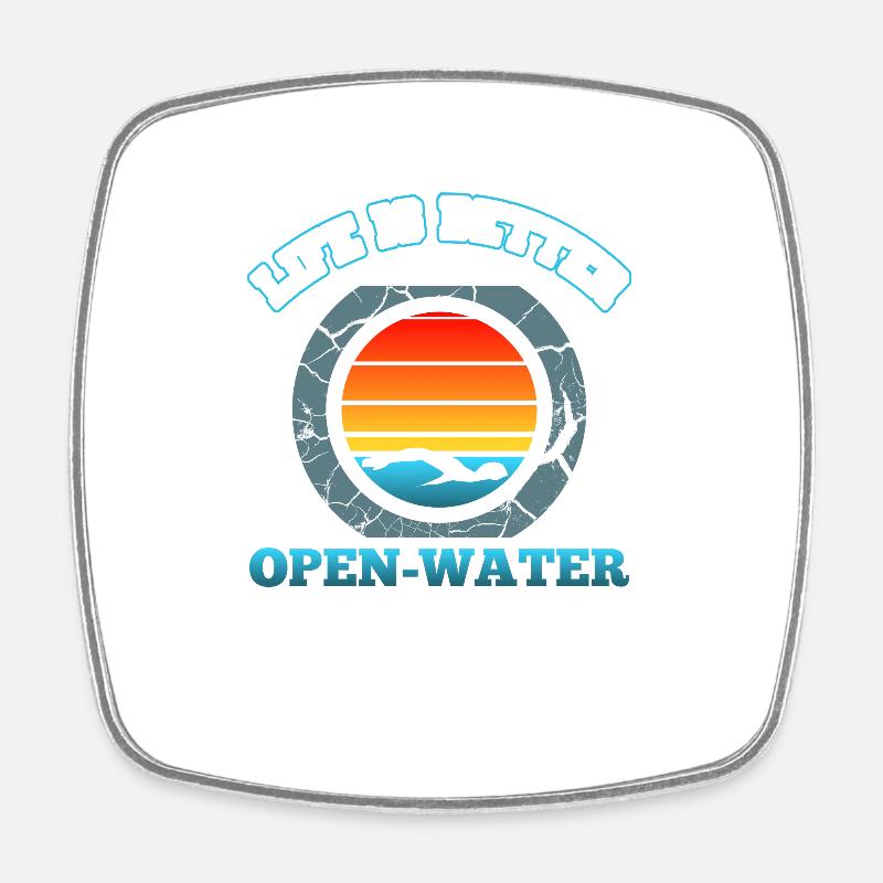swim - Square fridge magnet - white