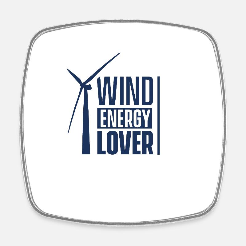 Wind turbine wind power wind energy wind turbine wind - Square fridge magnet - white