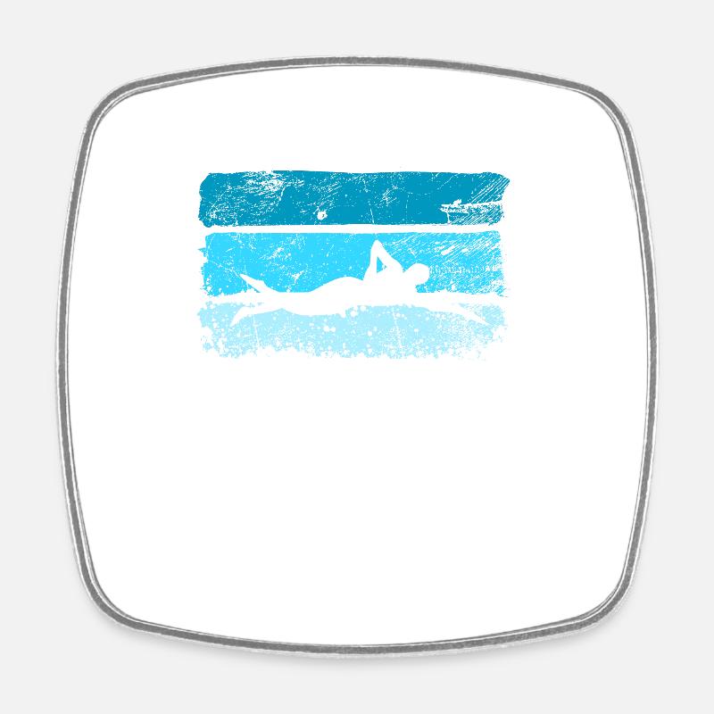 Swimmer swimming - Square fridge magnet - white