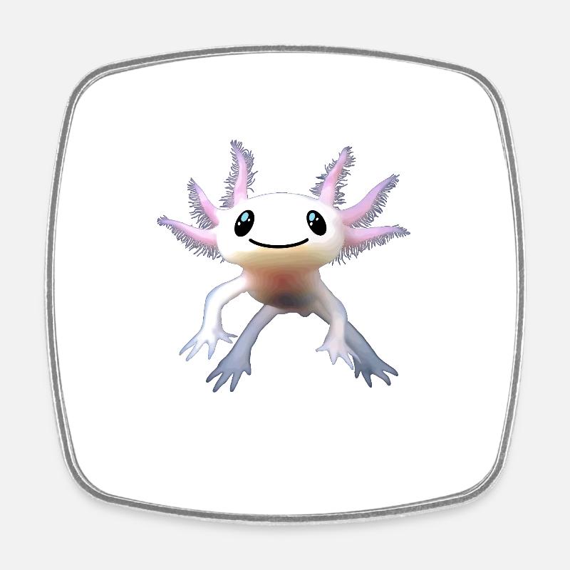 axolotl - Square fridge magnet - white