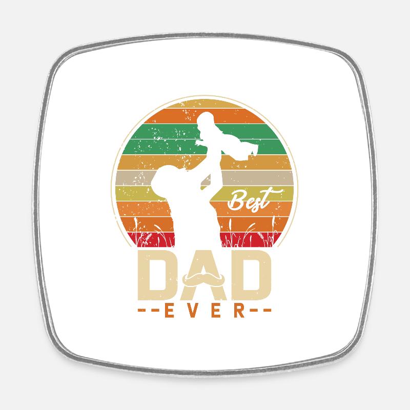 Bester Papa - Viereckiger Kühlschrankmagnet - Weiß