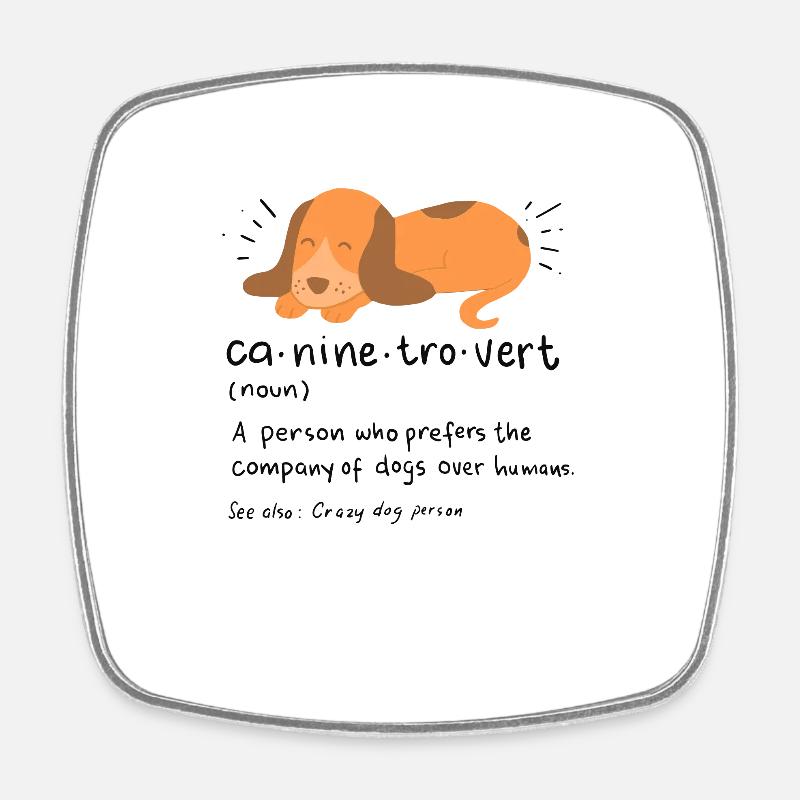 Introverted gift Introverted anti-social - Square fridge magnet - white