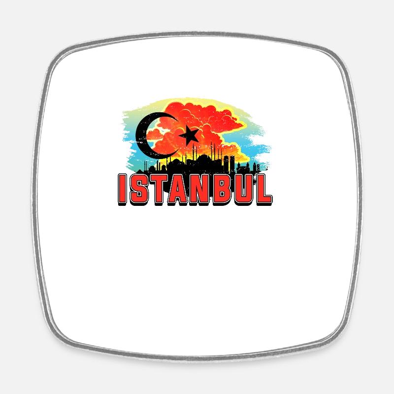 Istanbul - Square fridge magnet - white