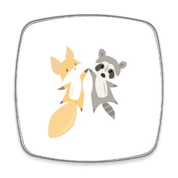 Raccoon fox sweet animals sweet animal love gift - Square fridge magnet - white - Front