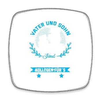 Angeln Angler Fischen Vater und Sohn Geschenk - Viereckiger Kühlschrankmagnet - Weiß - Vorne