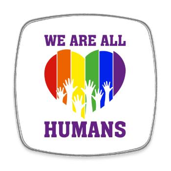 Christopher Streed Day We are ALL HUMANS Geschenk - Viereckiger Kühlschrankmagnet - Weiß - Vorne