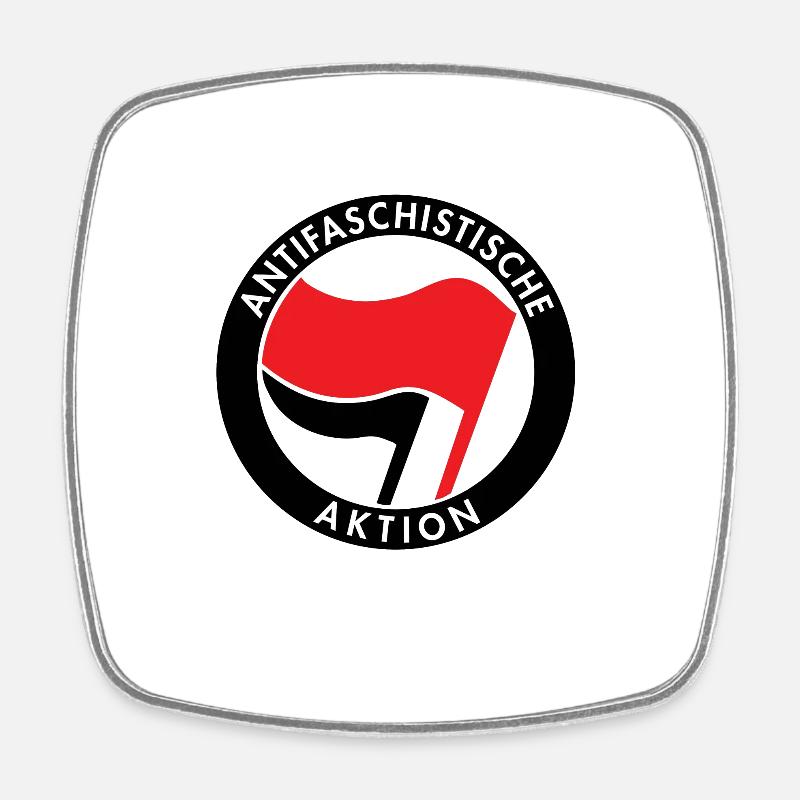 Antifaschistische Aktion, Antifa Logo, Flaggen - Viereckiger Kühlschrankmagnet - Weiß