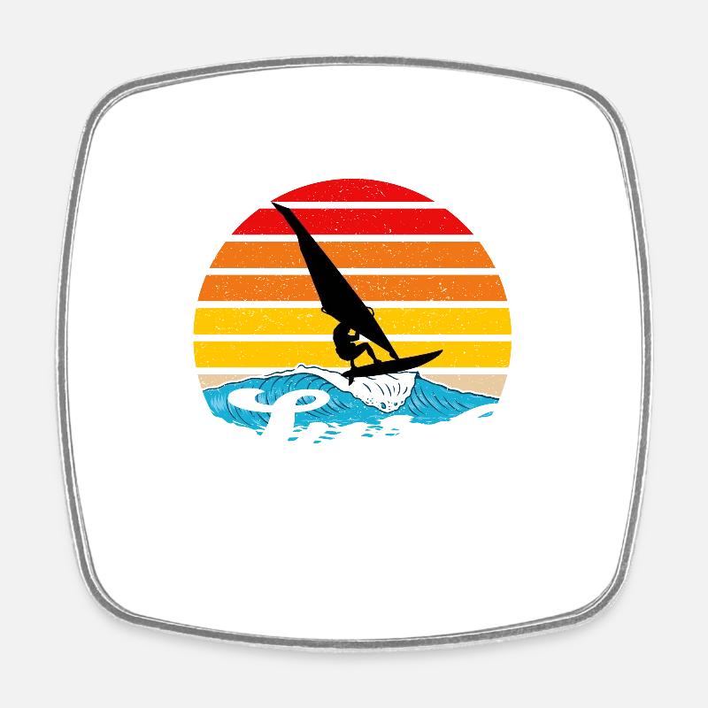 Surfboard windsurfing - Square fridge magnet - white