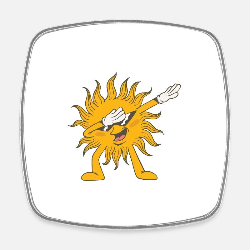 Dabbing Sonne - Viereckiger Kühlschrankmagnet - Weiß