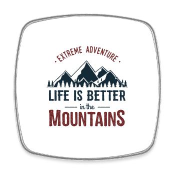mountains - Square fridge magnet - white - Front