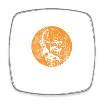 Grungy Gandhi - Magnet carré - blanc - Devant