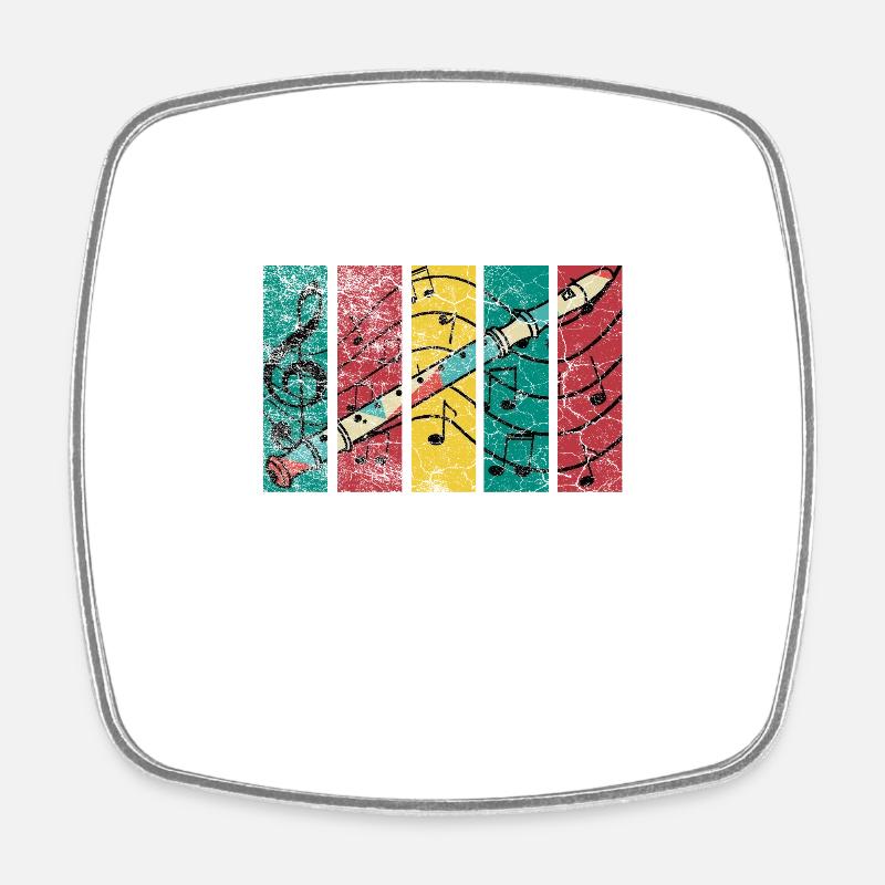 recorder - Square fridge magnet - white