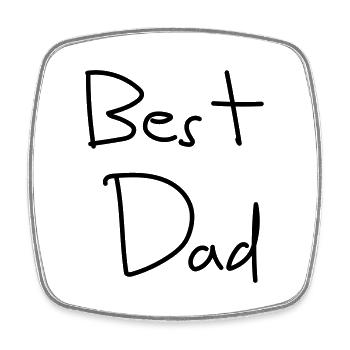 Best Dad - Viereckiger Kühlschrankmagnet - Weiß - Vorne