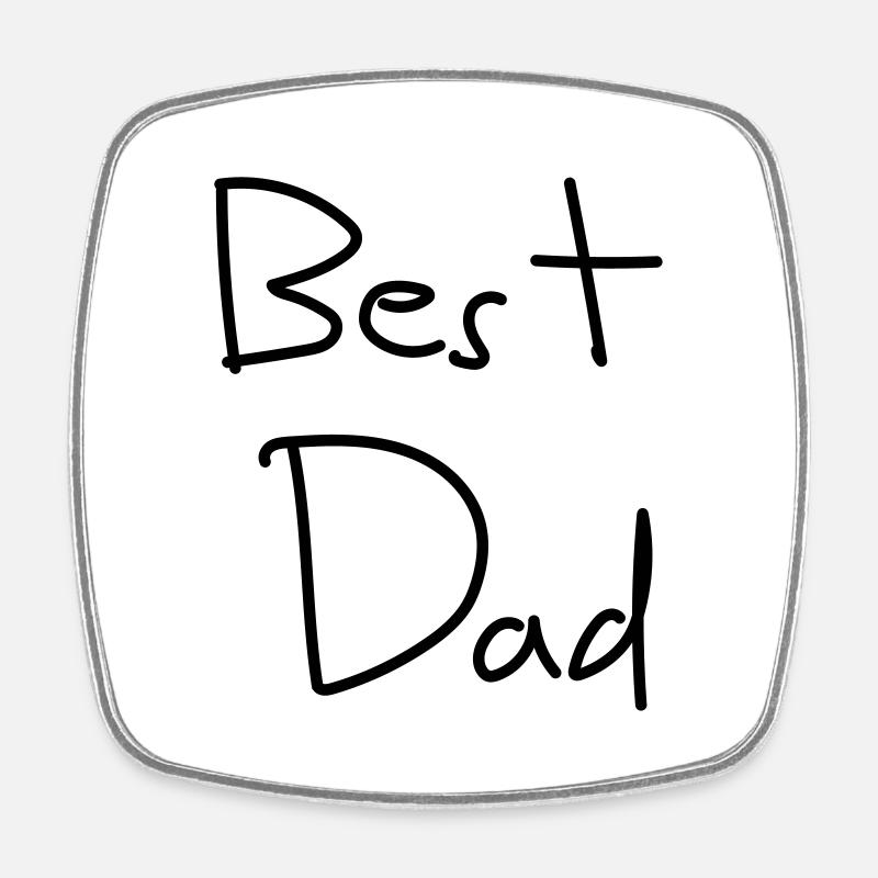 Best dad - Square fridge magnet - white