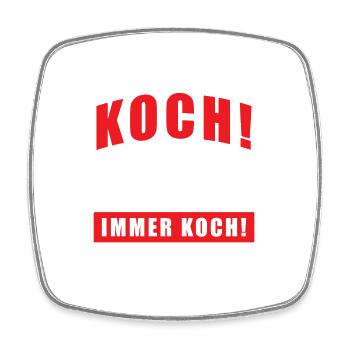 Lustig Koch Chefkoch Küchenchef Spruch Geschenk - Viereckiger Kühlschrankmagnet - Weiß - Vorne