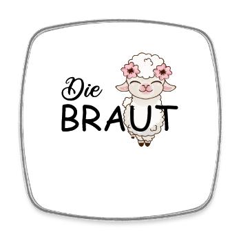 Junggesellinnenabschied Braut Polterabend T-Shirt - Viereckiger Kühlschrankmagnet - Weiß - Vorne