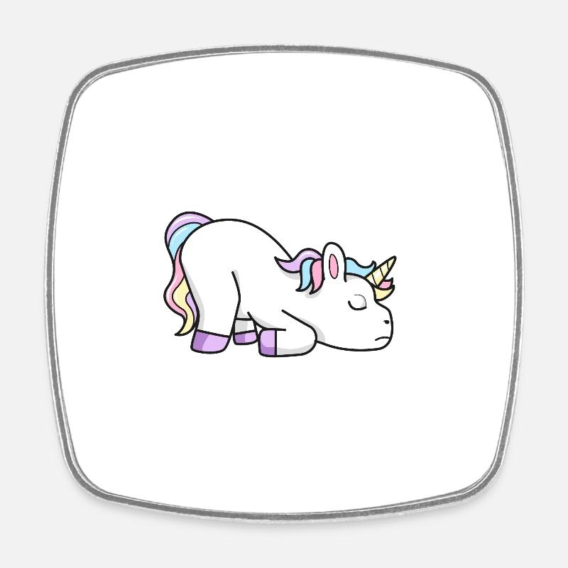 Licorne fatiguée - Magnet carré - blanc