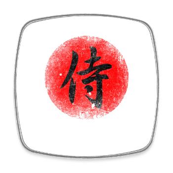Kanji Samurai - Viereckiger Kühlschrankmagnet - Weiß - Vorne