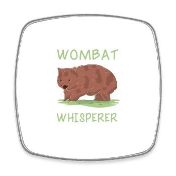 Wombat - Viereckiger Kühlschrankmagnet - Weiß - Vorne