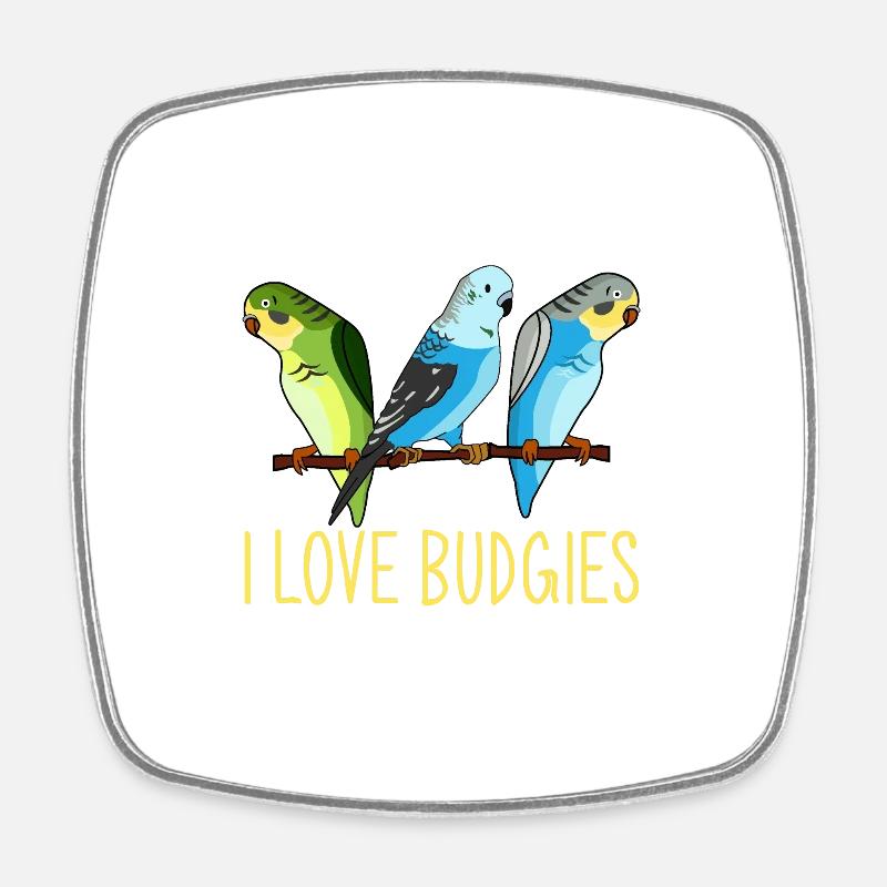 Budgie, Budgie Vintage, Budgie - Square fridge magnet - white