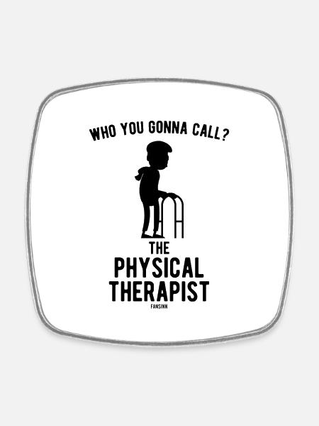 Physiotherapie - Viereckiger Kühlschrankmagnet - Weiß