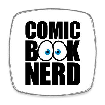 Nerd de bande dessinée - Magnet carré - blanc - Devant
