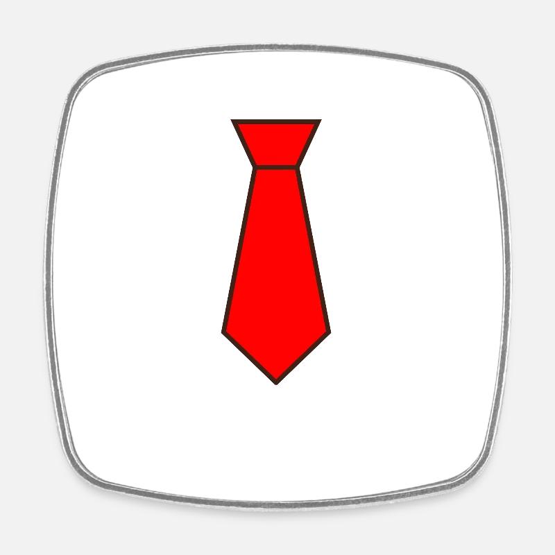 une cravate rouge - Magnet carré - blanc