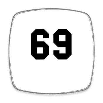Numéro 69 - Magnet carré - blanc - Devant