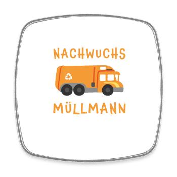 Müllabfuhr Kinder Müllauto Müllwagen - Viereckiger Kühlschrankmagnet - Weiß - Vorne