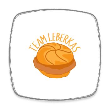 Team Leberkas Leberkäse in Semmel - Viereckiger Kühlschrankmagnet - Weiß - Vorne