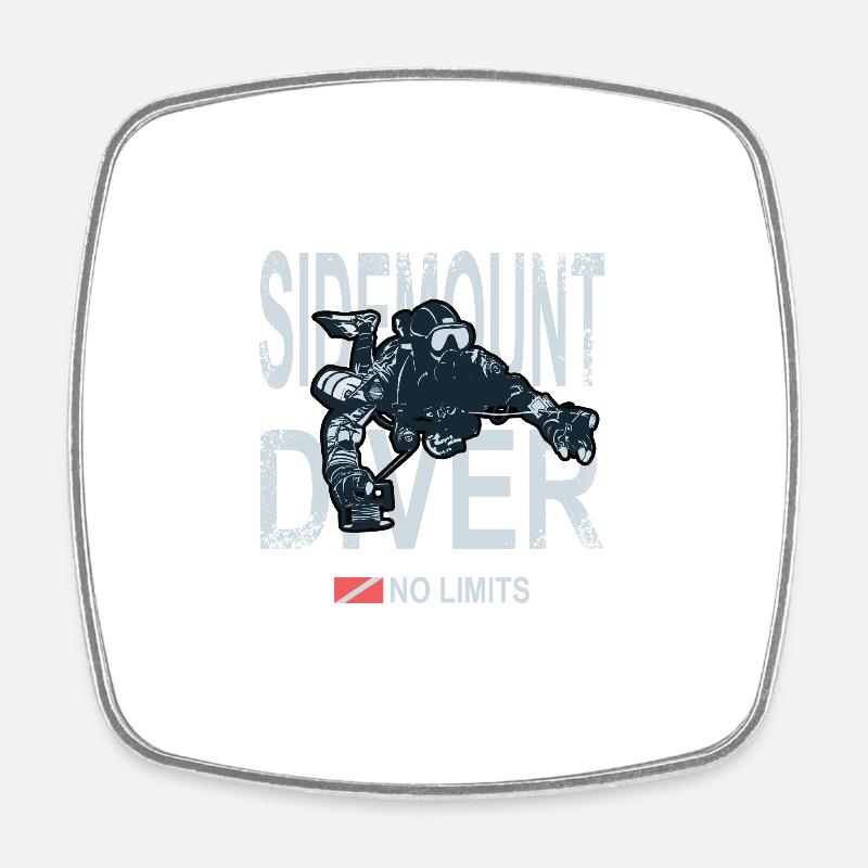 Sidemount Diver Diving Gift Tec Diving - Square fridge magnet - white