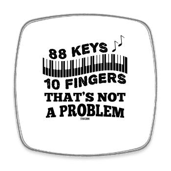 Klavier Keyboard Piano Geschenk Tasten - Viereckiger Kühlschrankmagnet - Weiß - Vorne