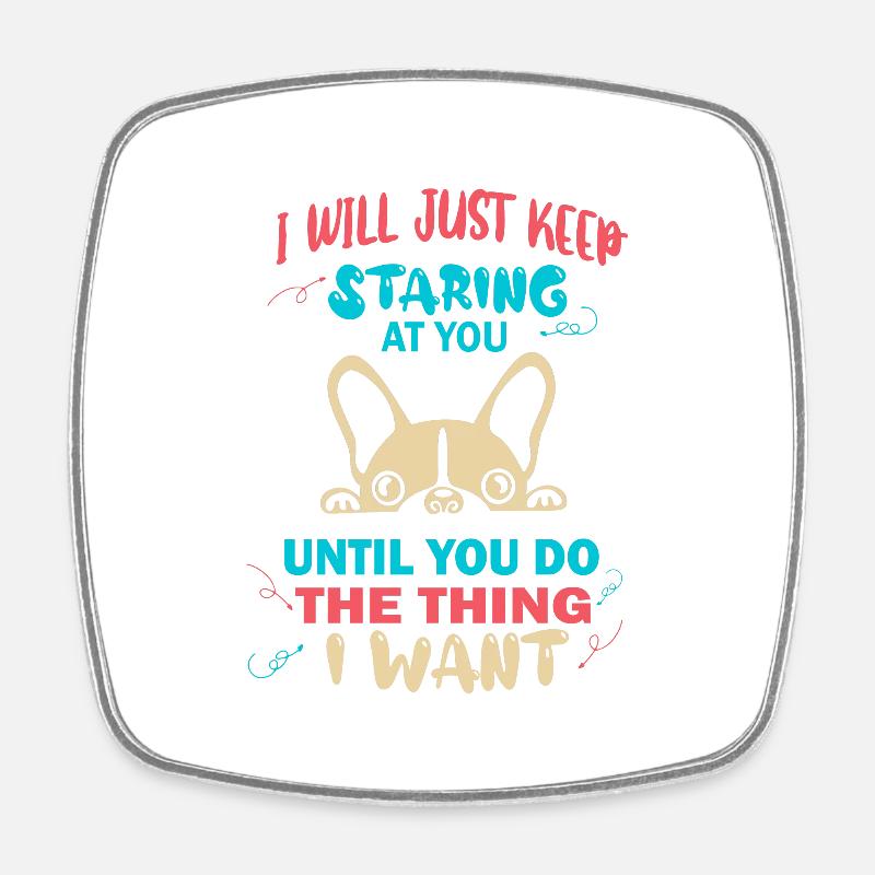 Boston Terrier, Boston Terrier, Boston Terrier - Magnet carré - blanc
