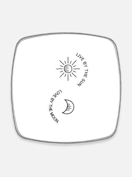 Lebe Sonnenschein liebe bei Moondschein Tag Nacht - Viereckiger Kühlschrankmagnet - Weiß
